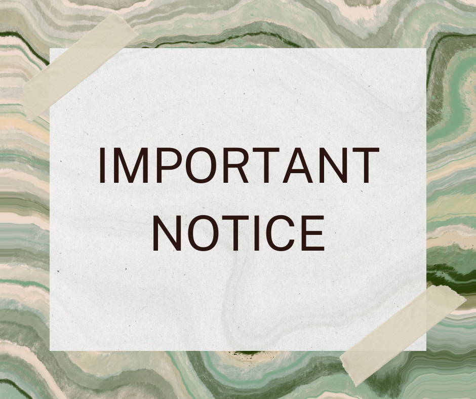 Green Marble Paper Tape Important Notice Facebook Post